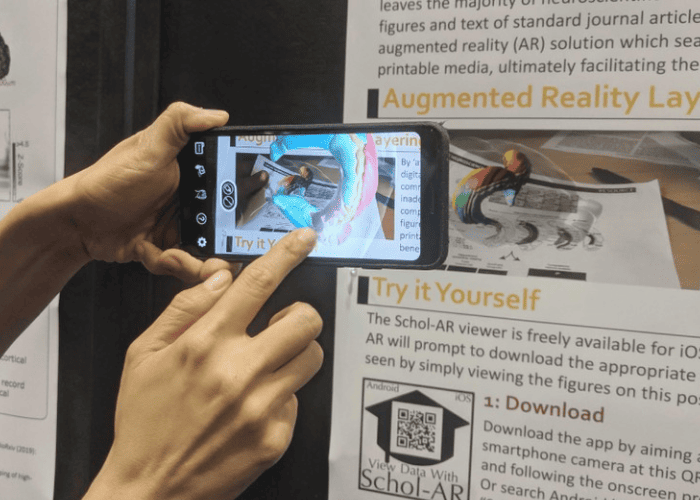 An AR project using a mobile phone device